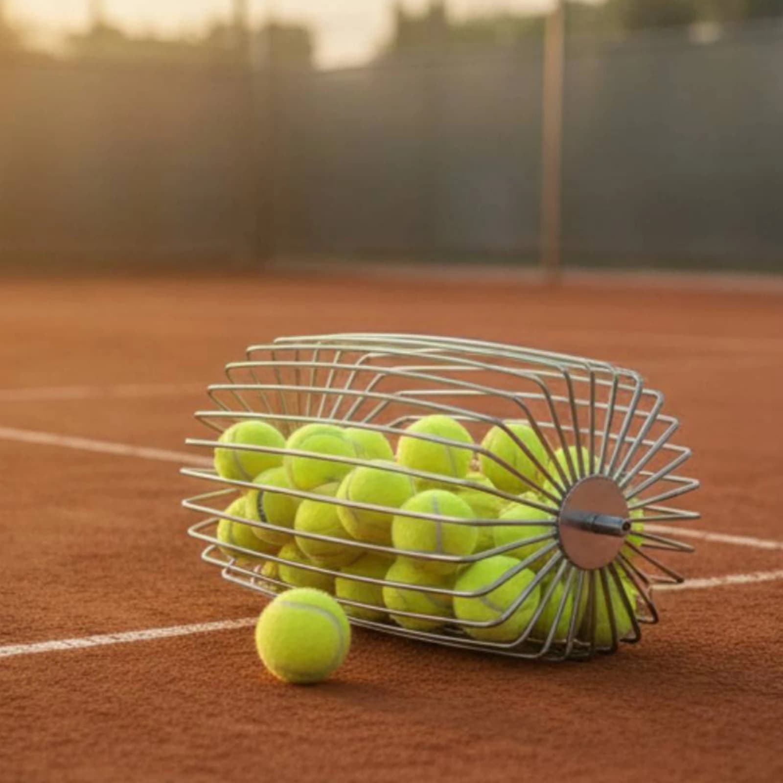 Tennis Ball Picker with Rolling Basket No-Bend Tennis Ball Picker Collector Roller Long-Lasting Sturdy