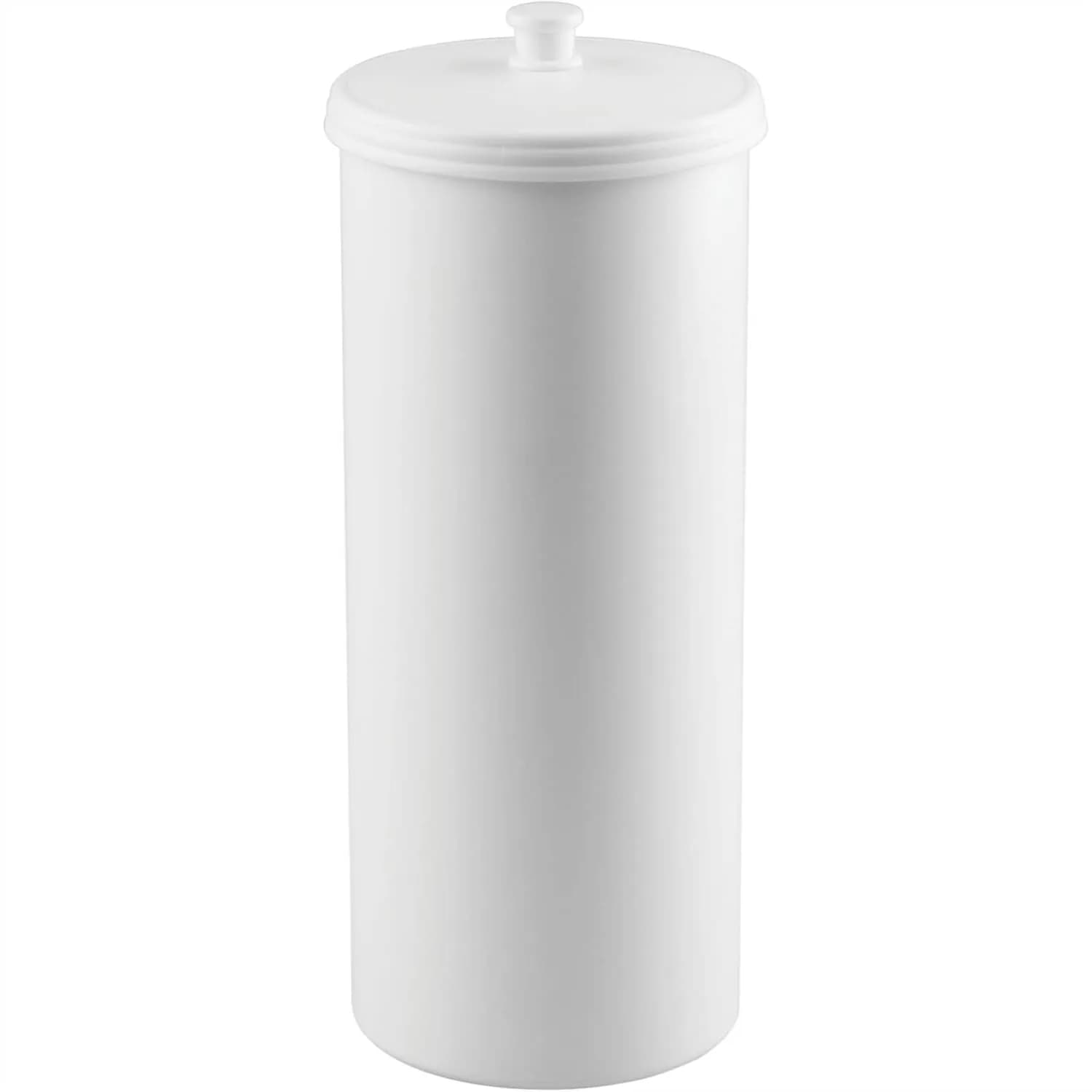 Portarotolo da bagno autoportante con coperchio per 3 rotoli extra, bianco