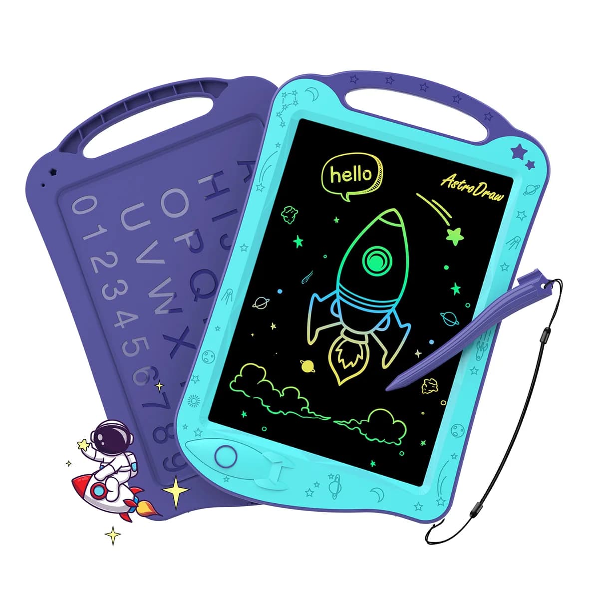 AstroDraw Tavoletta da disegno colorata per bambini Attività di viaggio Giocattolo Spazio Doodle Board Autismo Sensoriale Regali per bambini per il compleanno