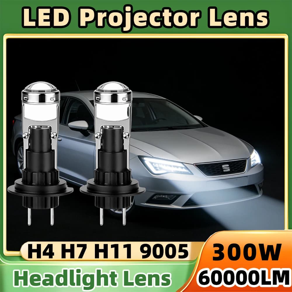 2X Plug & Play H7 H11 H9 HB3 9005 H4 Hi/Lo 300W 6000K LED Lampadine per lenti per proiettore Bella linea di illuminazione tagliata per fari auto 12V