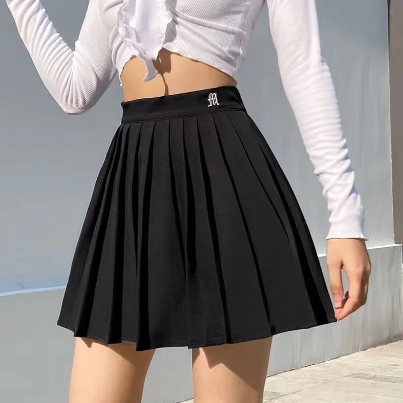 Minigonna plissettata a vita alta da donna, gonna sportiva estiva da tennis e golf con tasche, anti-esposizione, stile casual coreano JK