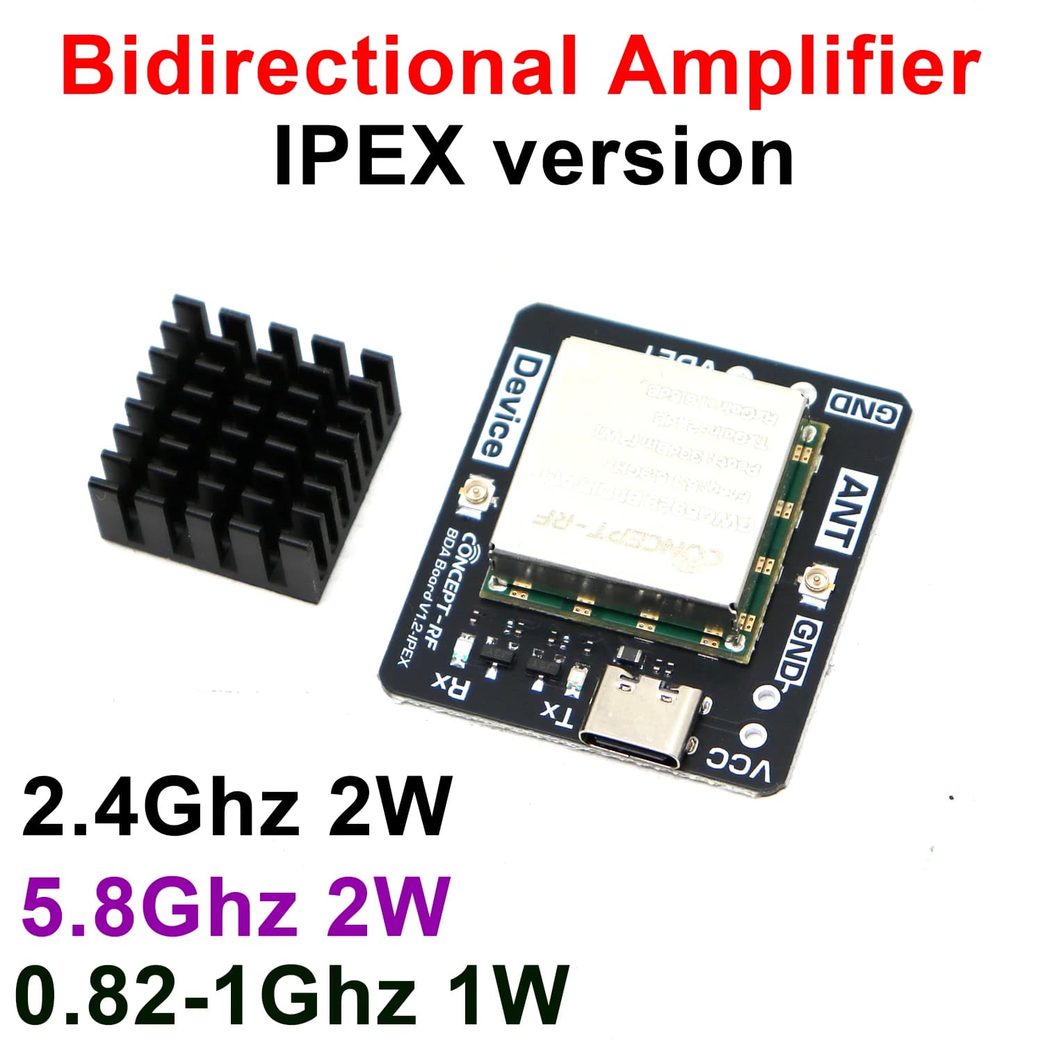 Amplificatore di Potenza Bidirezionale IPEX 915Mhz 2.4Ghz 5.8Ghz per Ricevitore e Trasmettitore di Segnale RF, LORA, WiFi, Trasmissione Immagini per Droni RC