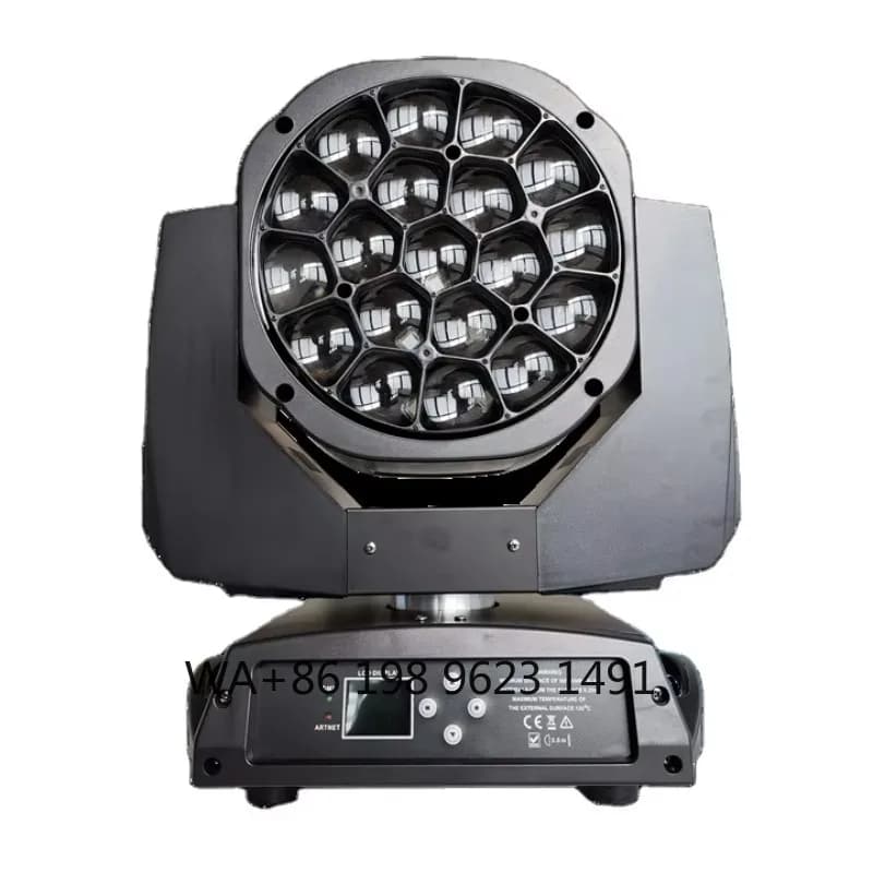 Faro LED B-Eye 19x15W con Effetto Wash e Beam, Illuminazione Scenica Professionale per DJ, Discoteche, Club, Feste ed Eventi