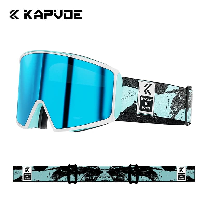 KAPVOE Occhiali da sci Maschera da snowboard per uomo Donna Protezione UV400 Occhiali da neve Attrazione magnetica Occhiali da sci antiappannamento per adulti