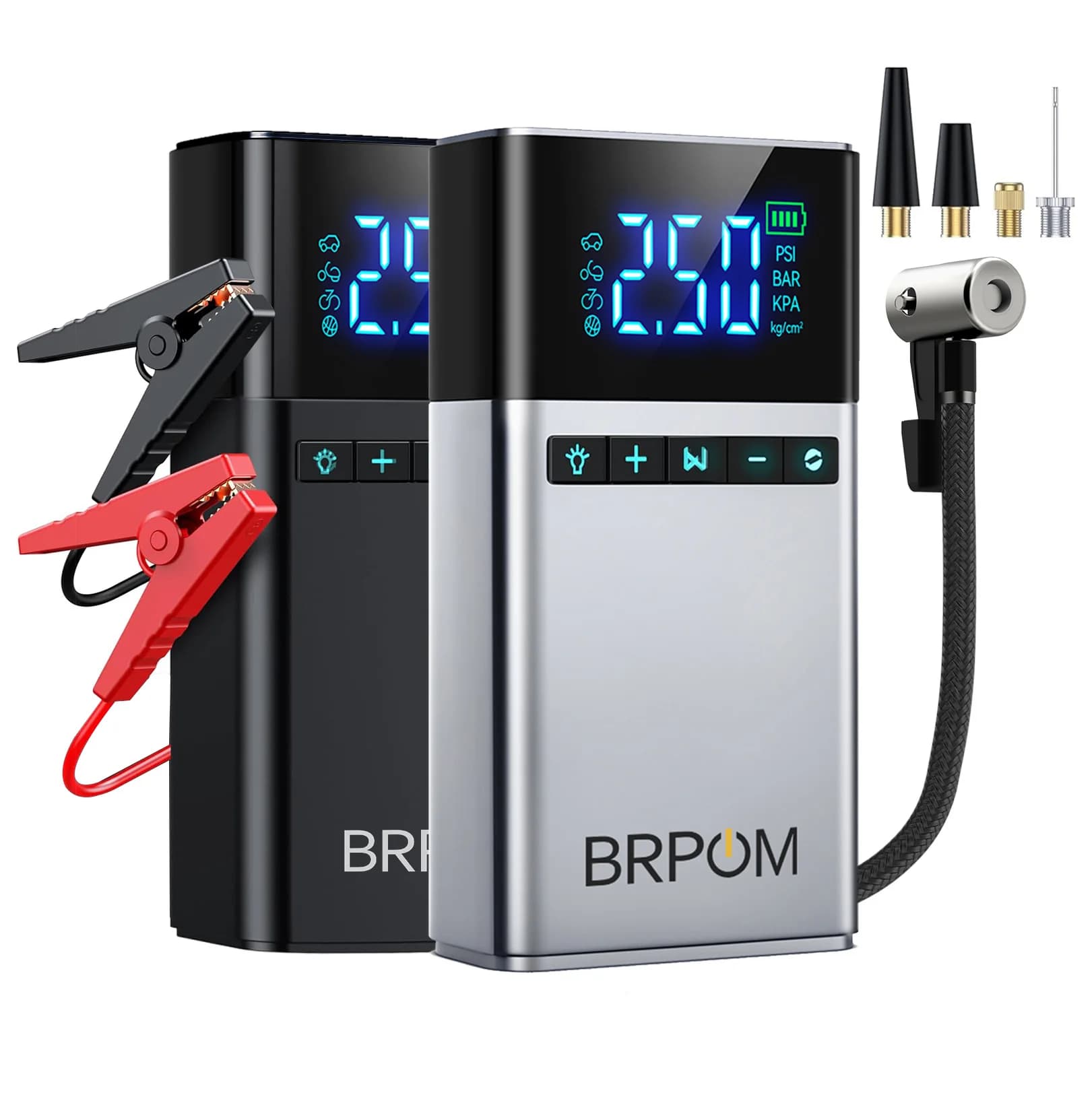 4 in 1 Jump Starter Compressore d'aria Power Bank Luce a LED 12000mAh 150PSI Pompa elettrica wireless per auto da viaggio all'aperto Elettronica