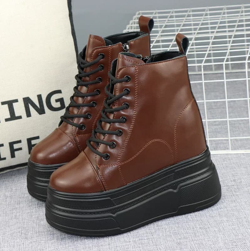 14cm Women Ankle Boots Platform Wedge Sneakers Boots Spring Autumn Summer Boots Shoes for Women Booties platform shoes
