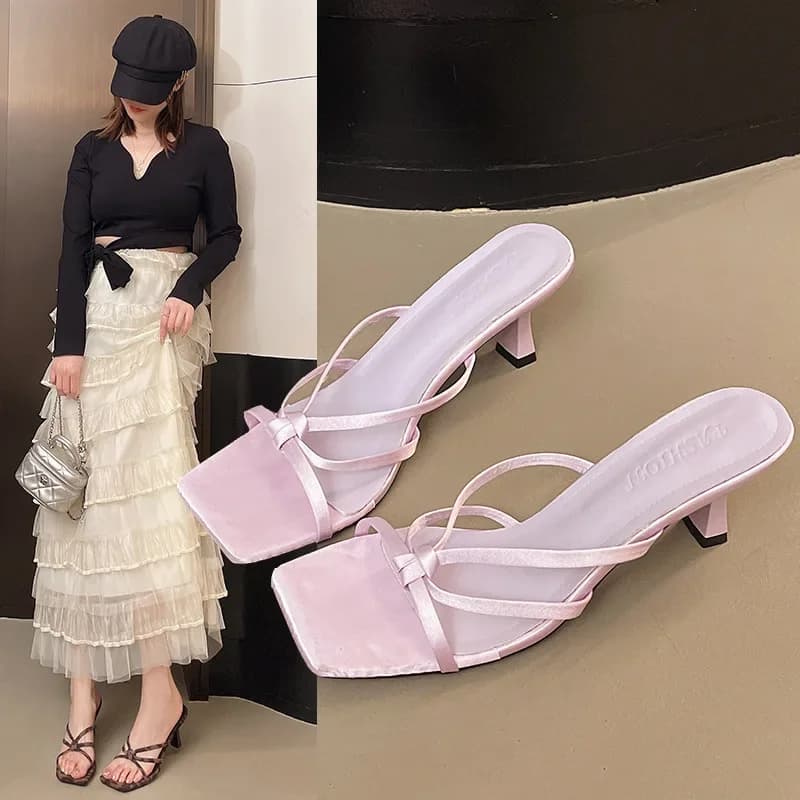 Sandali Estivi da Donna con Clip sulle Dita, Scarpe Eleganti con Tacco Alto, Calzature alla Moda