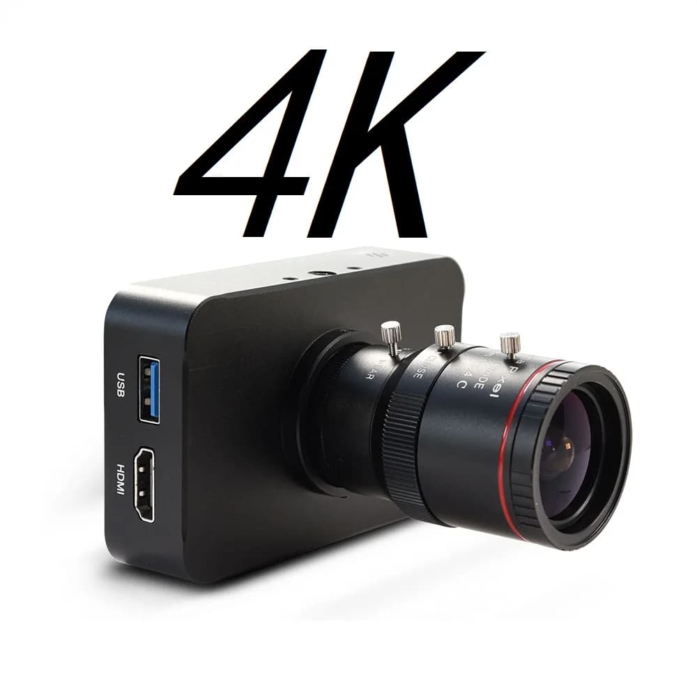 Telecamera 4K 30fps 1080p 60fps 1080i Webcam live Registrazione fotocamera USB Telecamera industriale C/cs-mount con obiettivo 4-12mm