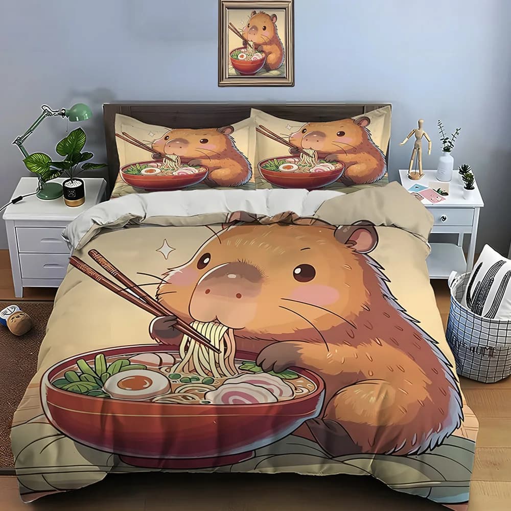 New cute cartoon guilloche print set bed linen header 1 curfew 2 pillowcase bed linen set for adults and children luxury gifts