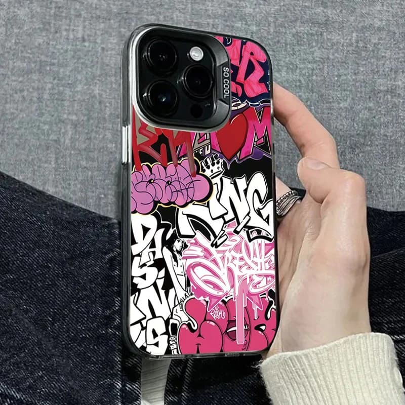 Graffiti Cool Art Pink Phone Case for Xiaomi Redmi Note 14 Pro 5G 10 11 12 4G 13 14 Pro Plus Redmi 13 13C 14C 15C Hard Cover