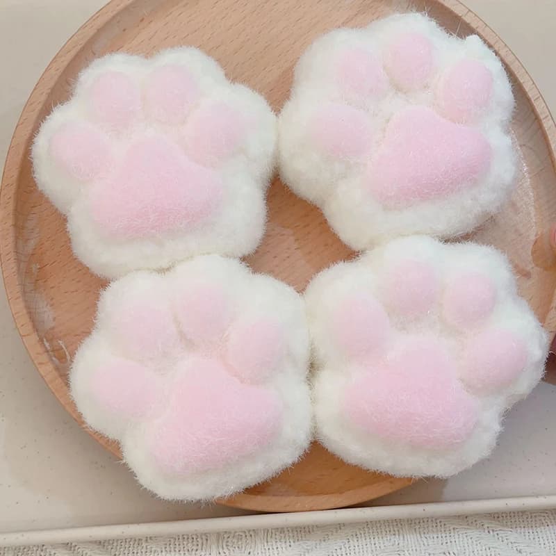 1Pcs Soft Plush Pink White Simulation Cat Paw Toys Slow Rebound Decompression Toy Reduce Stress Kids Toys Gifts