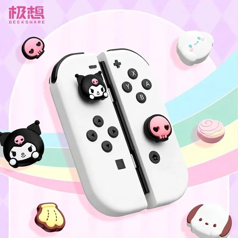Cappucci in Silicone per Joystick Kawaii, Copri-Pulsanti Carini per NS/OLED/Lite/PS5&4/NSPro, Accessori Decorativi per Console di Gioco, Regalo