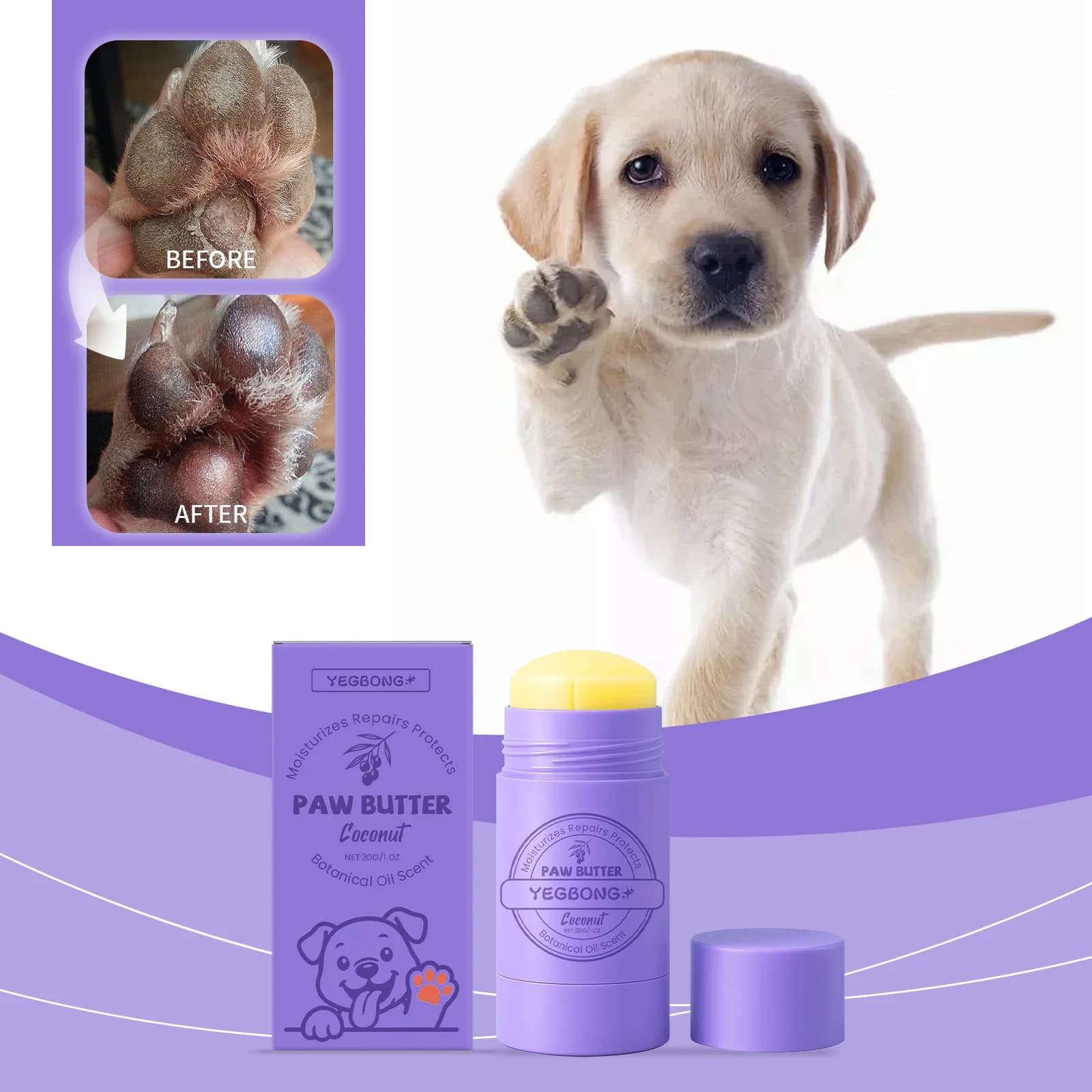 Pet Paw Care Cream Deep Moisturizing Repair Dry Cracked Paws Coconut Oil Soothing Anti Slip Skin Repair Dogs Cats Claw Care Wax