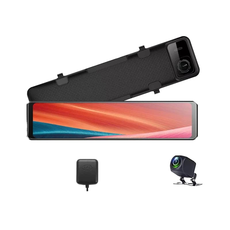 Specchietto Retrovisore con Schermo Touch IPS da 12 Pollici, 4K Android Auto Carplay GPS, Dash Cam 2160P, Registratore Video con WiFi AUX FM BT per BMW