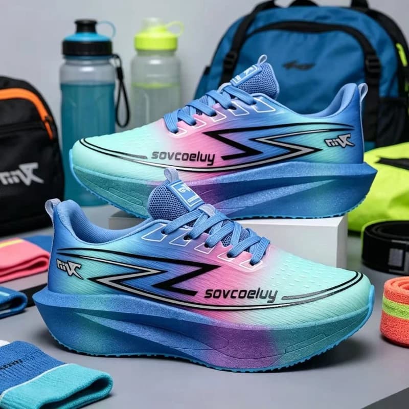 Scarpe da Corsa Marathon per Uomo, Sneakers Trendy con Piastra in Carbonio, Scarpe Sportive Atletiche Antiscivolo Leggere per Donna