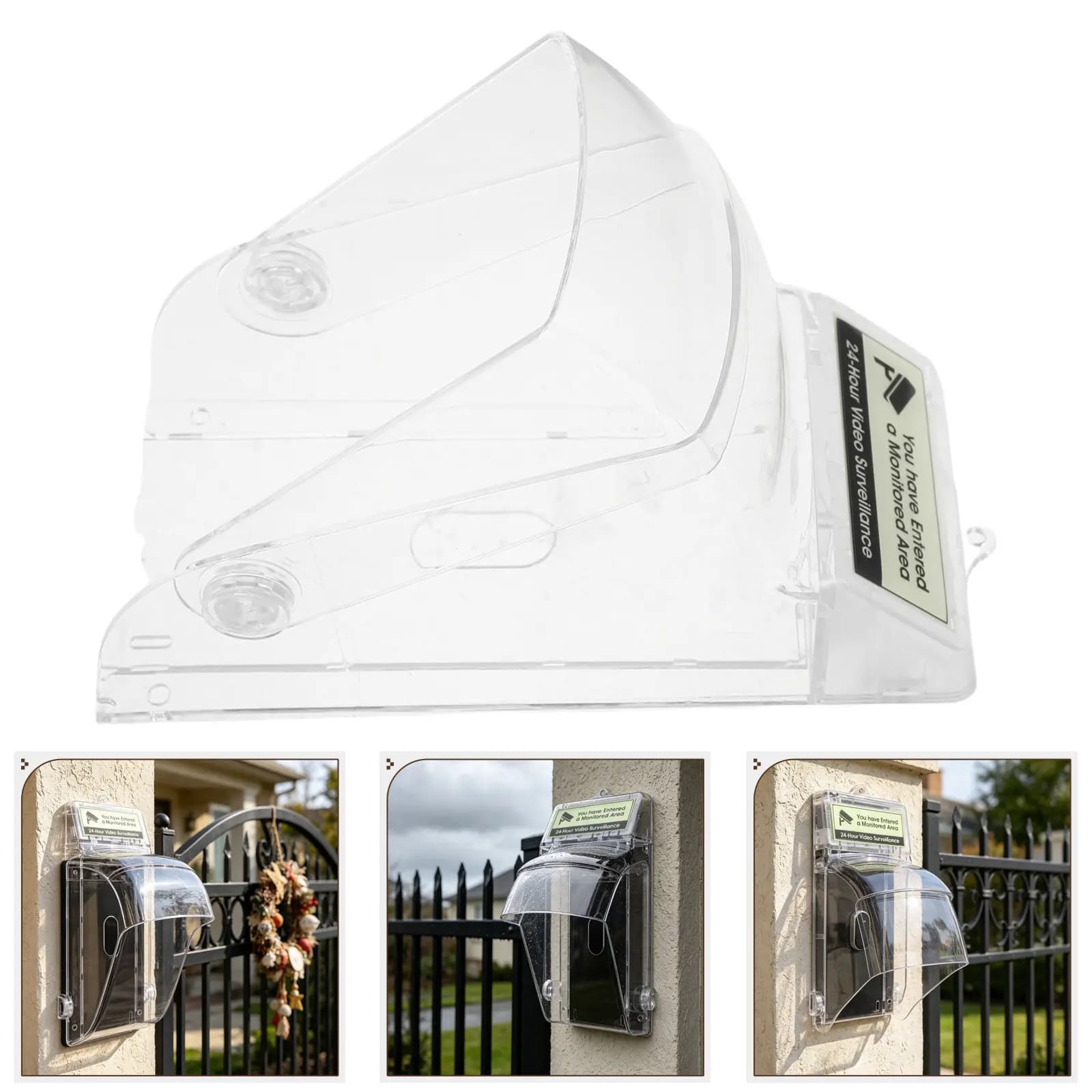 Transparent Plastic Doorbell Rain Cover Waterproof Weatherproof Outdoor Protector Compatible with Most Wireless Video Doorbells