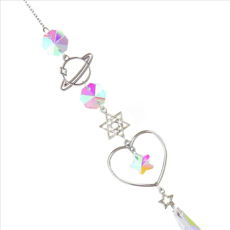 A84E-2X A Crystal Wind Chime Sun Catcher Diamond Prisms Pendant Dream Catcher Rainbow Chaser Hanging Drop Home Garden Decor