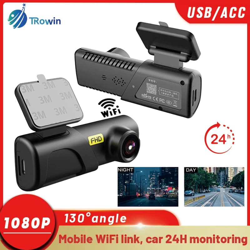 HD1080P DVR Dash Cam Mini app WiFi mobile nascosto USB ACC 24H Monitor Videoregistratore WDR Visione notturna Registrazione in loop scatola nera