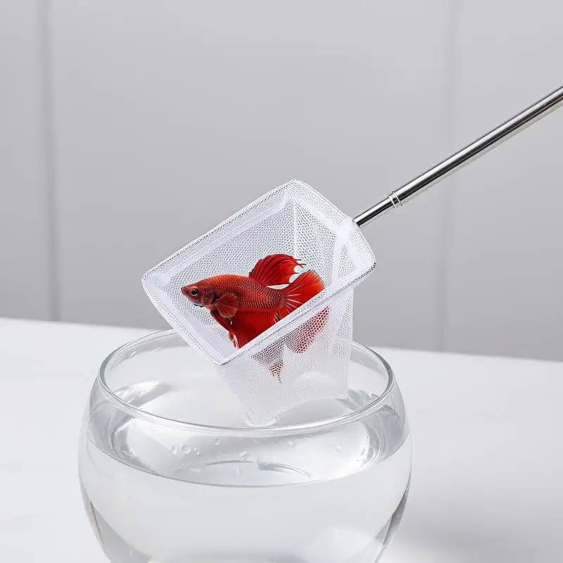 New Stainless Steel Telescopic 3D Fish Net Fine Mesh Aquarium Fish Tank Fishing Net For Tropical Ornamental Fish Shrimp ToolsAcc
