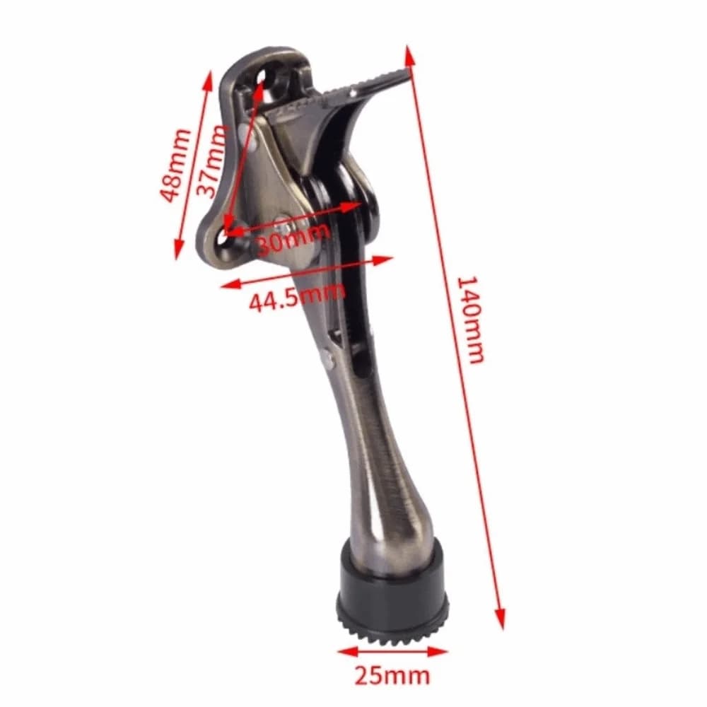 Heavy Duty Zinc Alloy Door Stopper Easy Install Durable Foot-Operated Door Stopper Adjustable Collision Avoidance