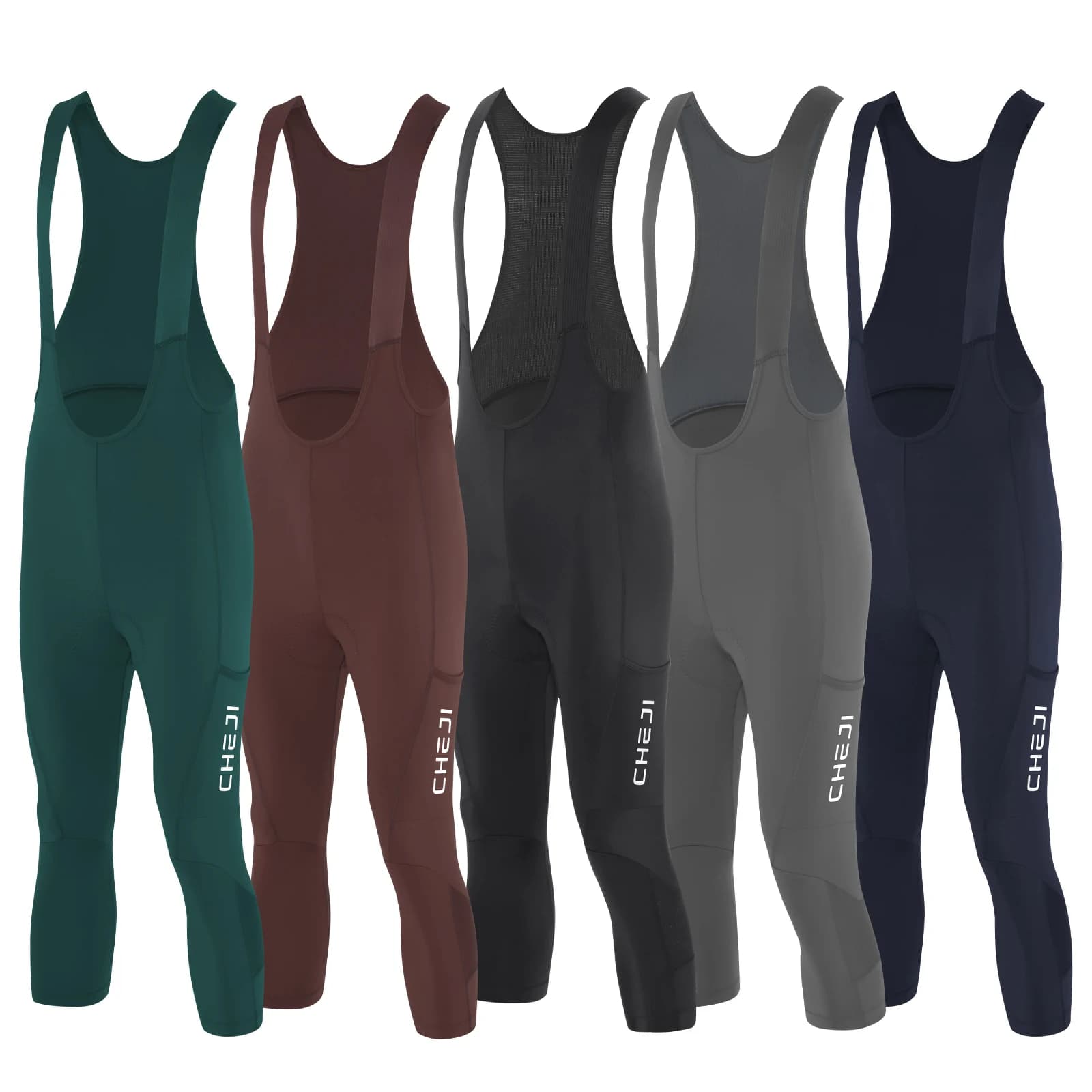 Cheji Men's 3/4 Length Cycling Bib Shorts Quick-Drying Comfortable Long-Distance Riding Sportswear Ideal for 6-Hour Trips
