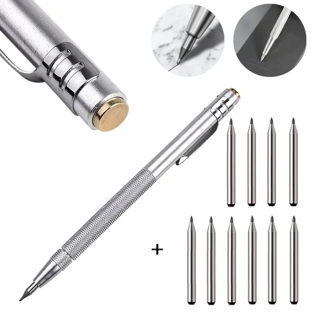 Scriber Pen Pennino Diamante Metallo duro Acciaio temprato Carburo Scriber Macchina da taglio in ceramica per incisione di lamiere Nuovo