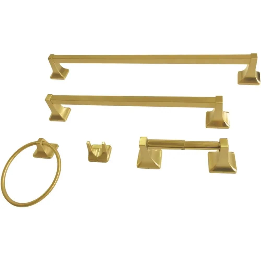 BAHK602124787 Set di 5 Accessori per Bagno con Portasciugamani da 18 e 24 Pollici in Ottone Spazzolato