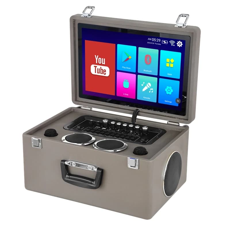Esterno per Bluetooth DJ Audio Karaoke Macchina Altoparlante Touch Screen Wifi Lettore Mp3 Supporta Computer Telefono cellulare Scheda TF