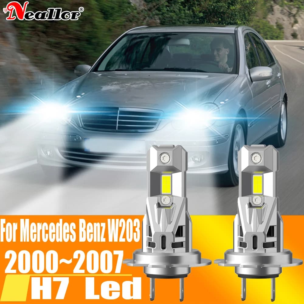 2 pz Ad Alta Potenza H7 Ha Condotto Il Faro Canbus Nessun Errore Lampadina Per Auto Luce Bianca Moto Diodo Lampada 12 v 55 w Per Mercedes Benz W203 2000 ~ 2007