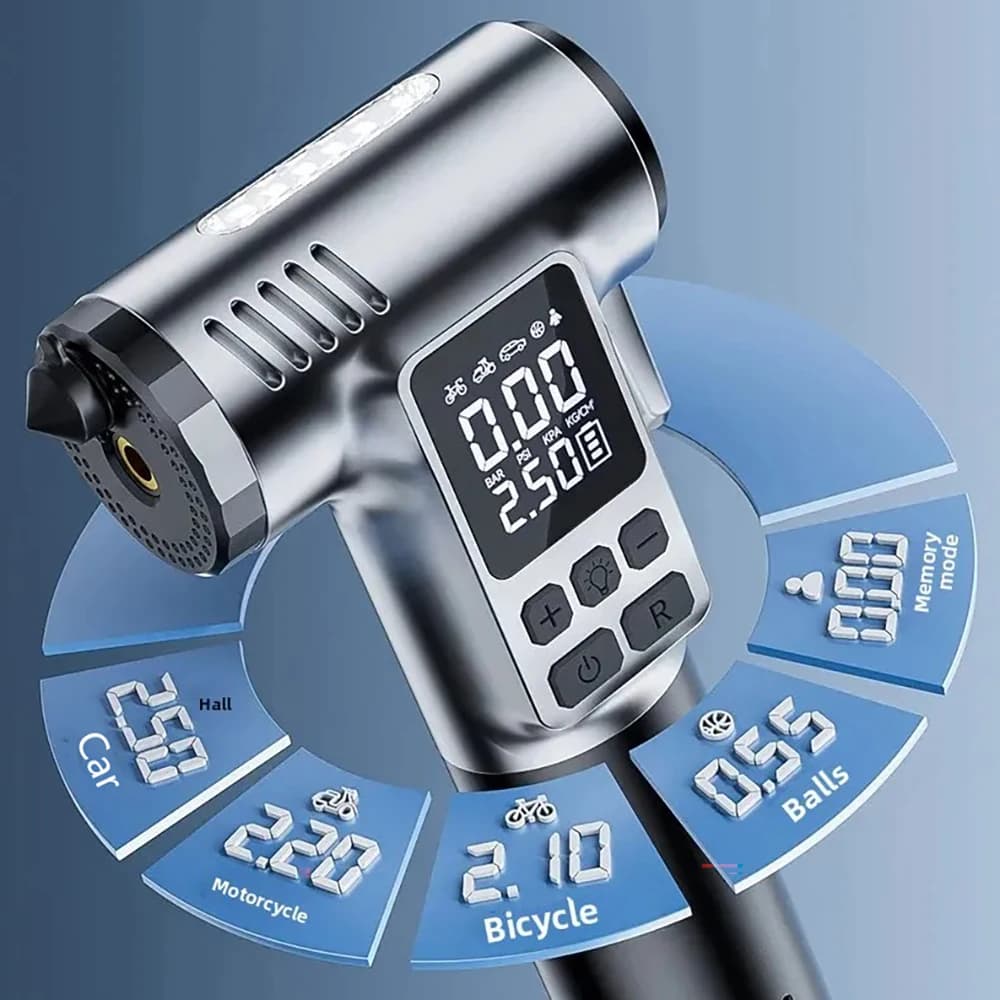 pompa da bicicletta Pompa d'aria per auto portatile Gonfiatore elettrico per pneumatici Iniettore d'aria per compressore d'aria wireless per palla da moto per pneumatici