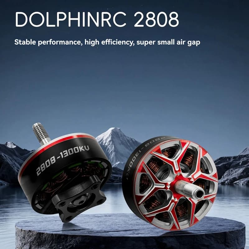 Per DolphinRC 2808 1300KV Motore Brushless 5mm Albero 6S Motore Drone A Basso Rumore per 7 pollici Elicottero RC FPV Drone-A86Z