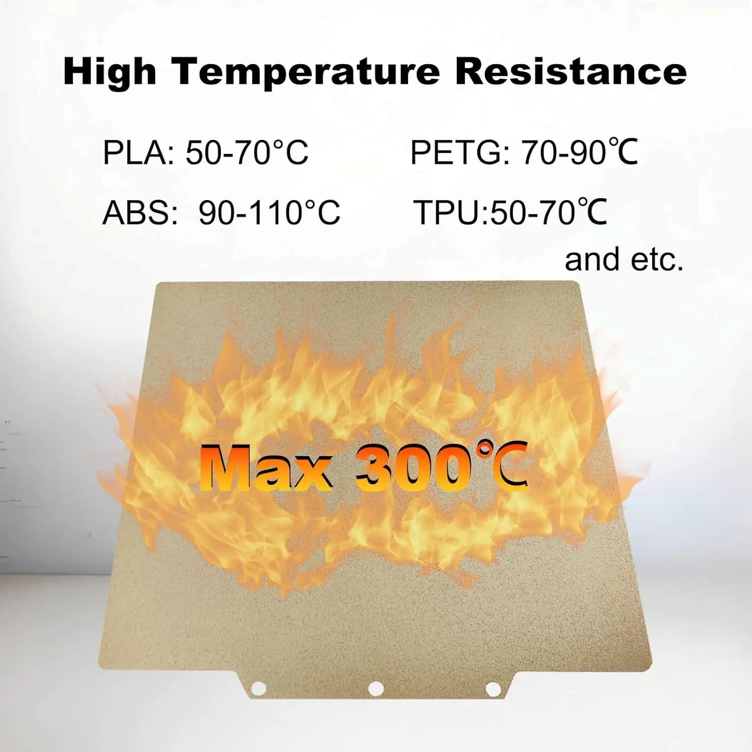 3D Printer PEI Building Plate Structured on Two Sides 235x235mm for Flashforge Adventuer 5M/AD5M Pro PEI Thermal sheet steel bed for springs