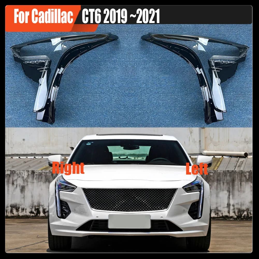 For Cadillac CT6 2019 2020 2021 Front Headlight Cover Transparent Mask Headlamp Lamp Shell Plexiglass Replace Original Lampshade
