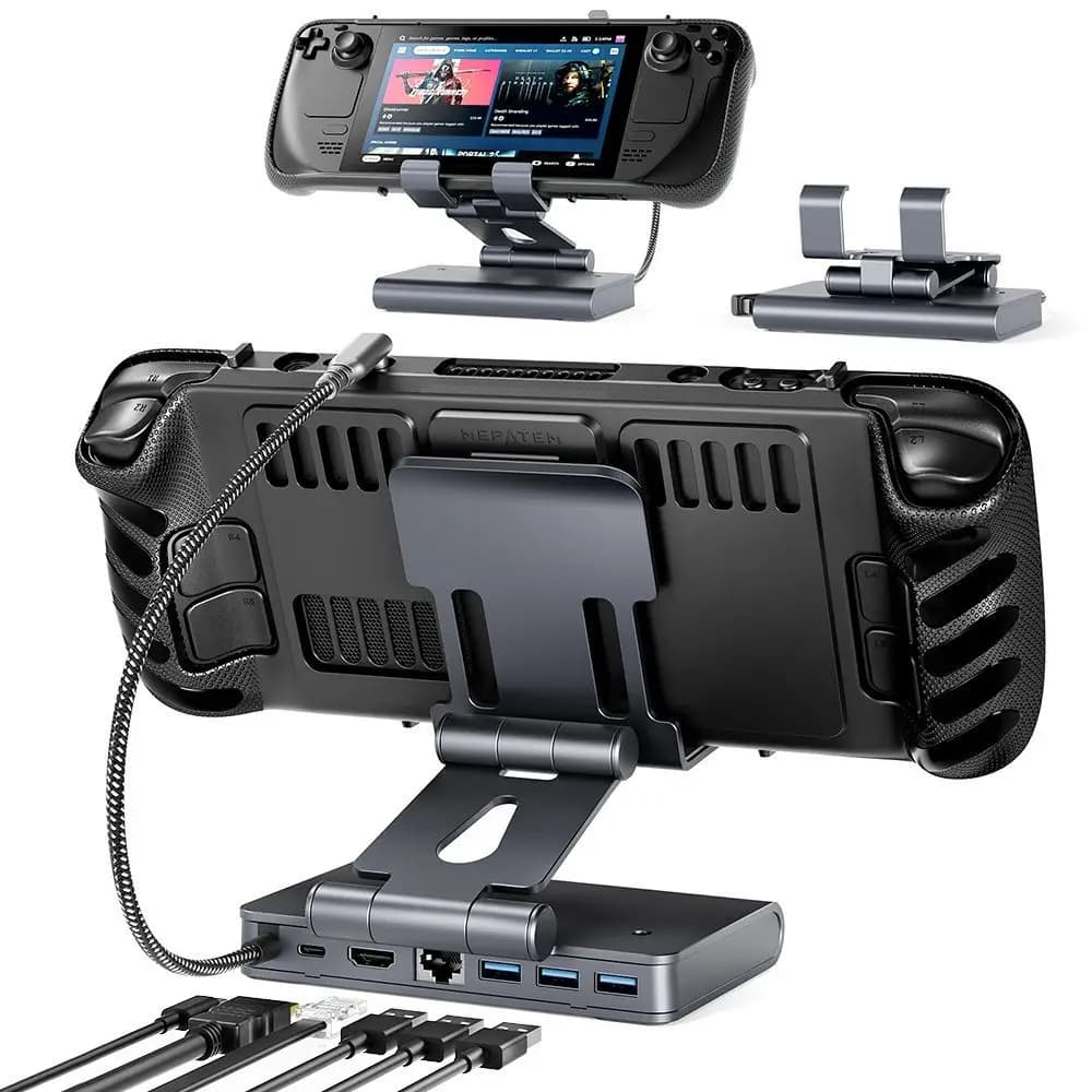 Docking station Legion Go Dock, Legion Go 6 hub in 1 Stand with HDMI 2.0 4K 60 Hz laptop station for Lenovo Legion Go