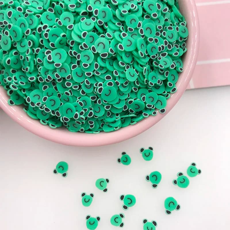 100g Rana di Cartone Animato Testa Fetta Animale Argilla Spruzza per Artigianato Slime Materiale di Riempimento FAI DA TE Unghie Artistiche Decorazione Accessori