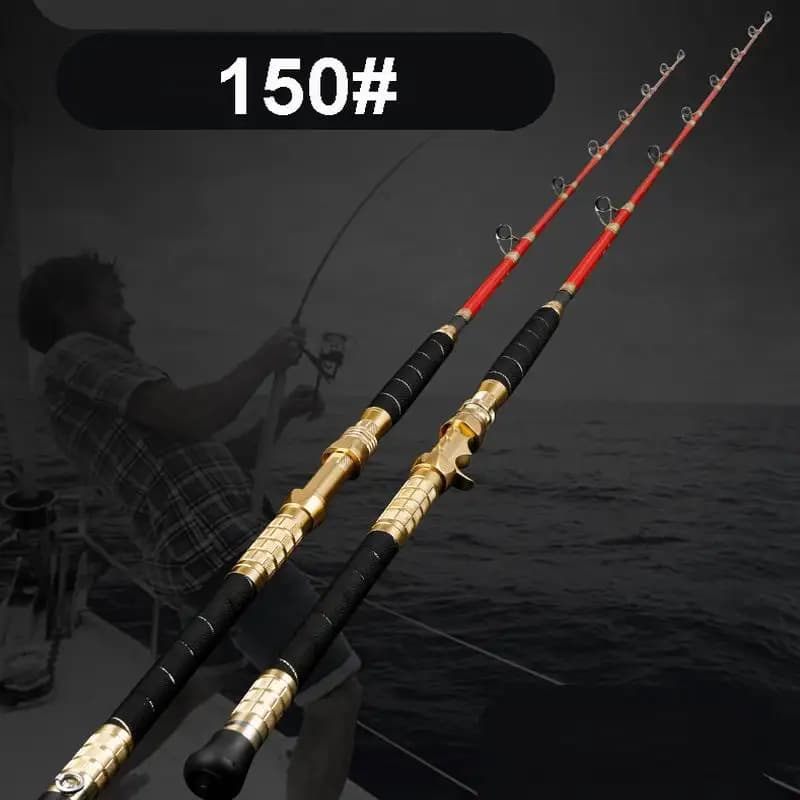 ZZ342 Canna da Pesca per Slow Jigging in Acque Profonde, 1 Pezzo, 1,65m, 30-80m, 150 # Canna da Pesca 200-1000g Carico Sicuro 30Kg con Portamulinello in Nylon o Metallo e Punta Solida