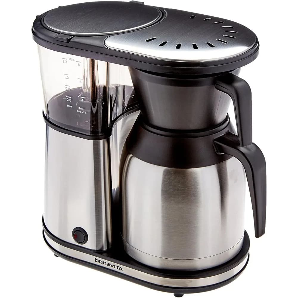 -Bonavita Coffee maker with 8 cups, cast on a single touch with thermal carafe, certified SCA, stainless steel (BV1900TS)