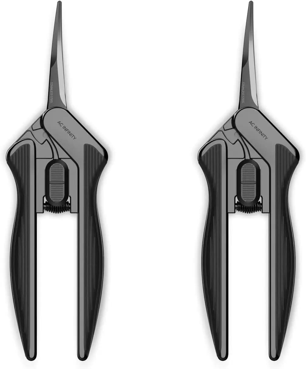 Forbici da Potatura Curve, Set da 2, Cesoie da Giardinaggio Ergonomiche con Rivestimento Antiaderente in Teflon