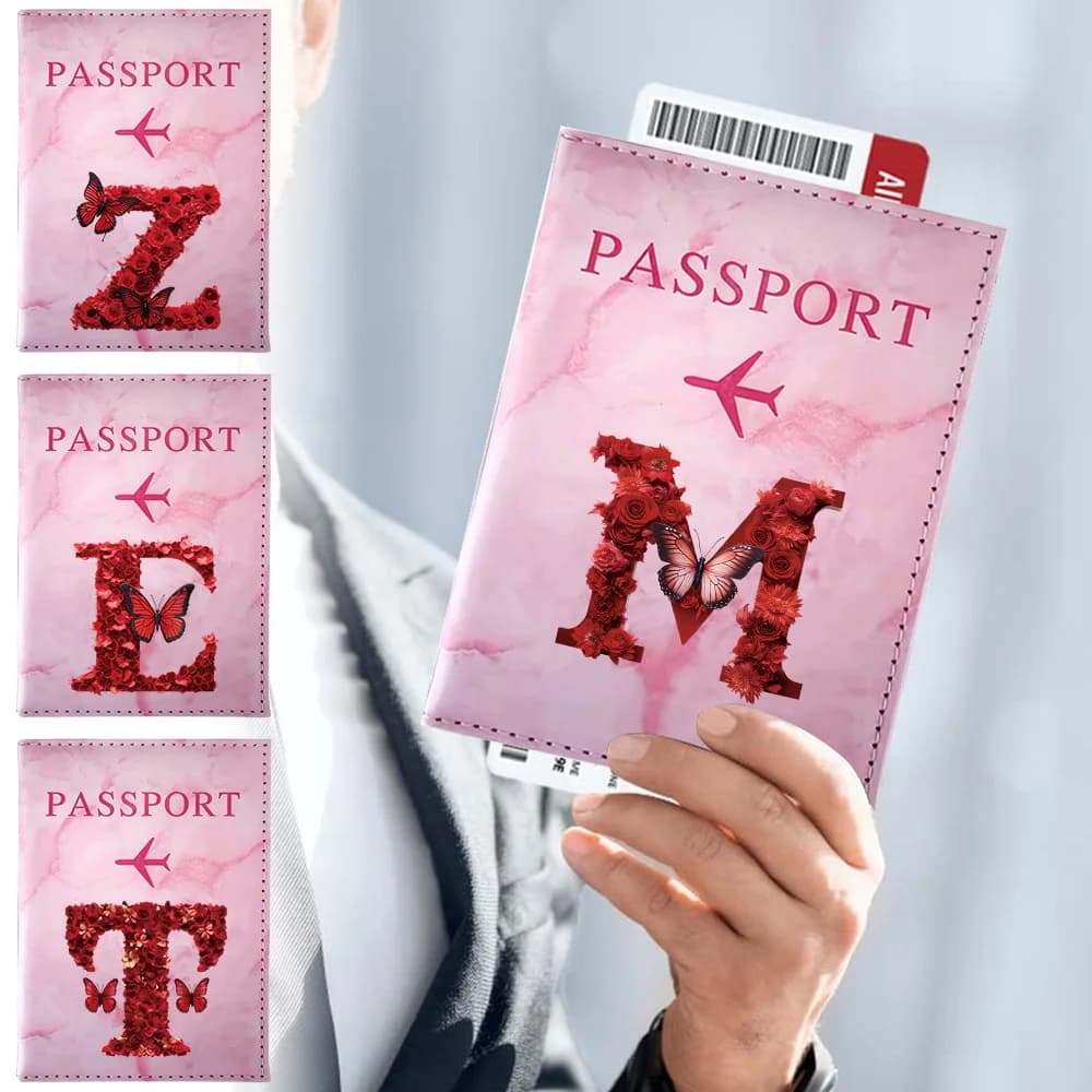 Custodia per passaporto custodia per passaporto stampa porta passaporto serie Red Rose accessori da viaggio custodia protettiva per passaporto aereo