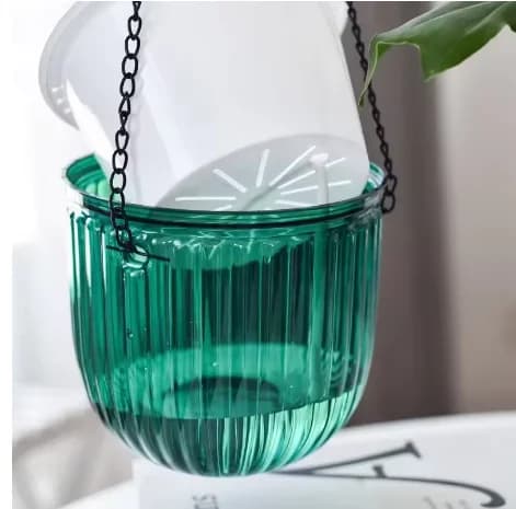 Self Watering Hanging Planters Indoor Flower Pot Outdoor Hanging Basket Plant Hanger with Drainage Hole Home Garden Decor