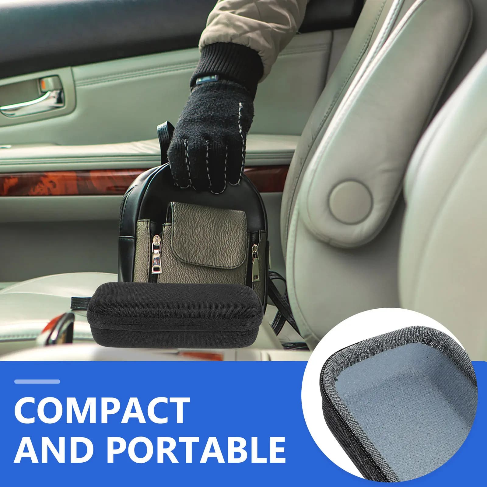 Borsa Protettiva Portatile e Compatta per Compressore d'Aria Elettrico per Auto, Organizzatore per Pompa Elettrica e Accessori Essenziali per Pneumatici Auto