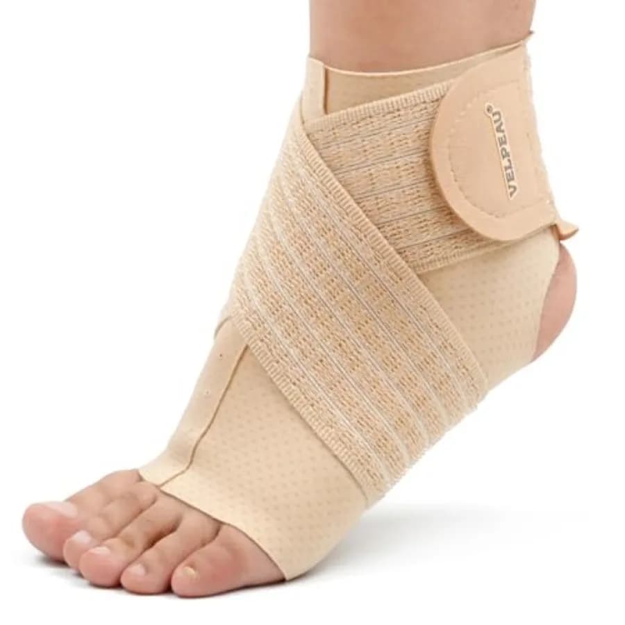 Feet and Ankle Support Brace Compression Sleeve with Adjustable Strap, Elastic Wrap for Plantar Fasciitis, Achilles Tendonitis,