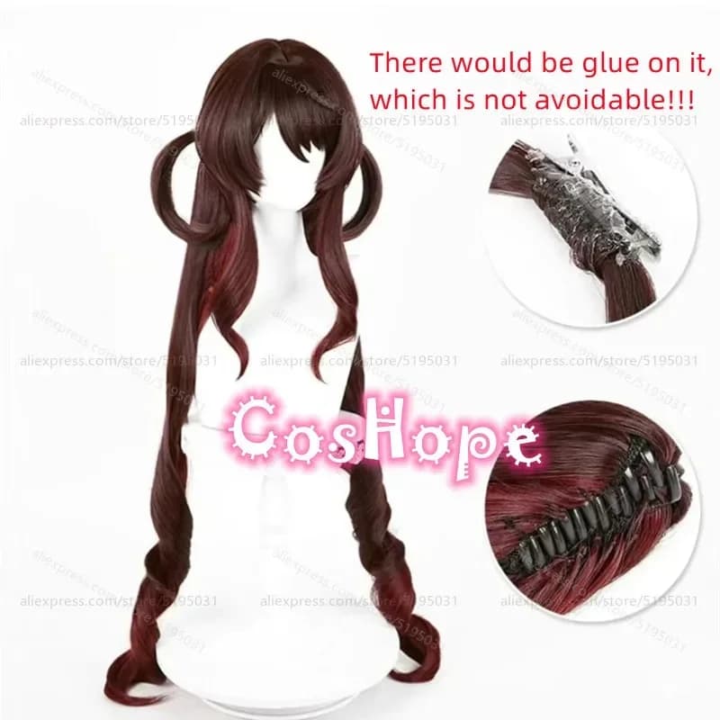 c;4\g,6'h.9/c;4\g,6'h.9/Lantern Rite Hutao with Double Ponytails Brown Gradient Wig Cosplay Anime Heat Resistant Syn6'h\3,g'8/b'
