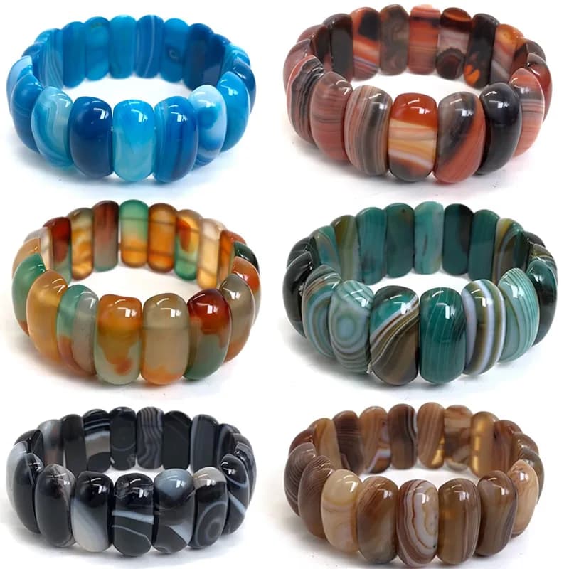 Agate naturali del botswana/braccialetto di perline di pietra di Sardonyx blu rosso braccialetto di pietra di gemma naturale donna di gioielleria raffinata per il regalo all'ingrosso!
