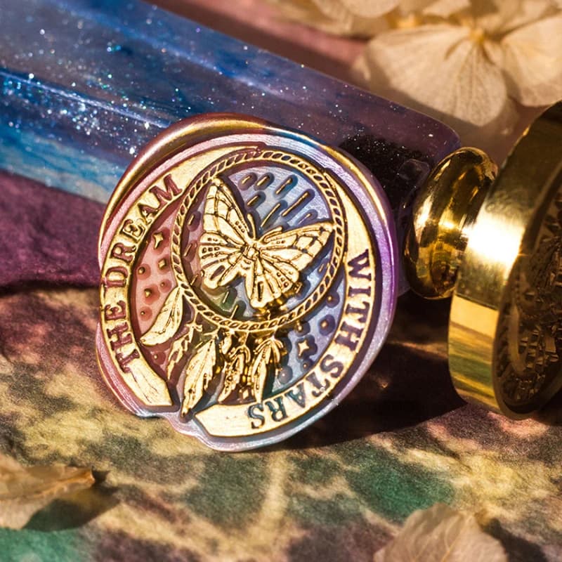 Dreamcatcher Fire Lacquer Stamp Streamer Wooden Handle Set INS Handbook Wedding Envelope Sealing Tool Gift