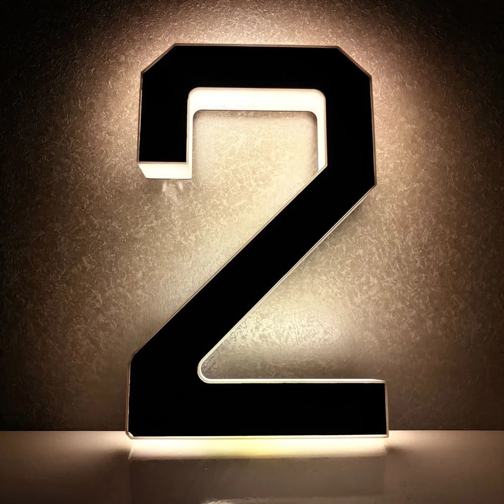 23cm Solar Lighted House Numbers for Outside, Light Up Waterproof LED Address Numbers Signs for Houses, House Numbers Light