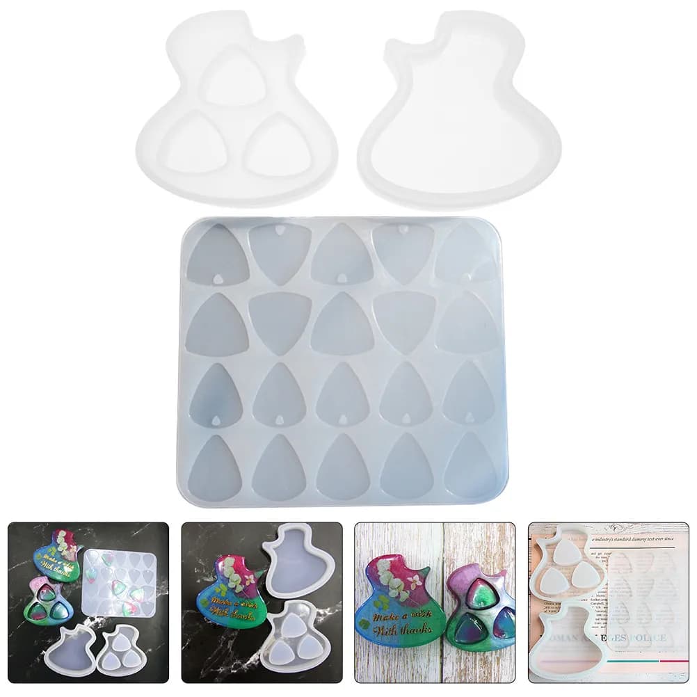 DIY Guitar Pick Making Mold High Elasticity Non Stick Resistant Deformation Practical Molds Silicone Mold Guitar Picks Molds