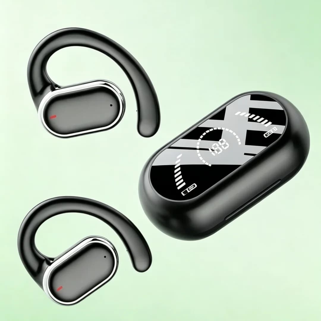Auricolari originali TWS con gancio per l'orecchio, Bluetooth 5.3, cuffie sportive per giochi a bassa latenza, auricolari HiFi stereo con riduzione del rumore per tutti i telefoni