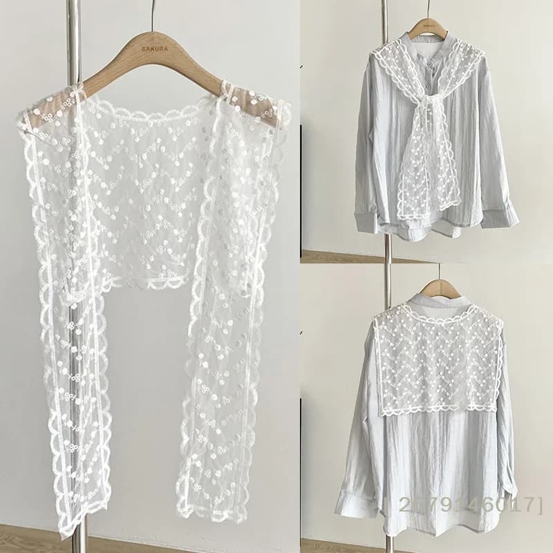 'YY26'Fake crochet lace collar perforated by woman, small decorative shawls, women's clothing accessories, detachable collar