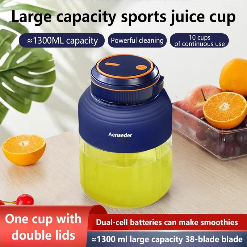 Nuovo Frullatore Portatile Wireless da 1300ml, Ricaricabile, per Frutta e Alimenti Complementari, Tritaghiaccio, Multifunzione per Uso Domestico 2026